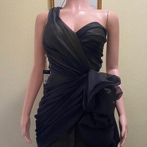 Tadashi Shoji Black One Shoulder Dress